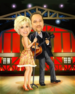 Rock Star Musician Couple Caricature from Photos