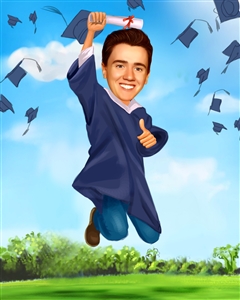 His Graduation II Caricature for Him from Photo