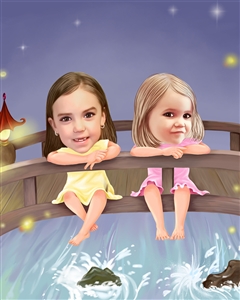 Splish Splash Bridge Caricature from Photos