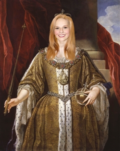 Custom Royal Portrait and Renaissance Masterpiece Queen Anne from Photo