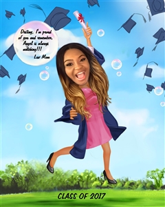 Graduation Caricature for Her from Photo