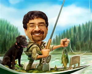 Go Fishing Caricature from Photo