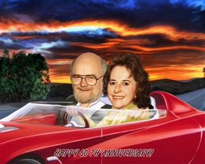 Driving Couple Caricature from Photos