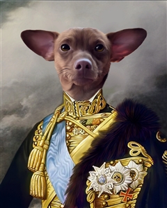 Custom Renaissance Pet Portrait | Royal Dog Portrait as A King | from Photo