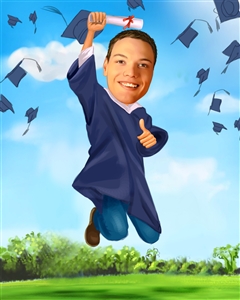 His Graduation II Caricature for Him from Photo