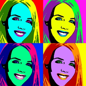 Pop Art 4 Panels Portrait from Photo