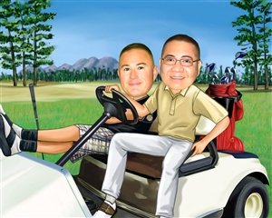 Golf Guys Caricature from photos