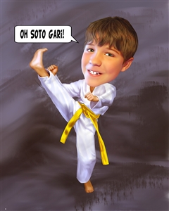 Karate Chop Sports Caricature from Photo