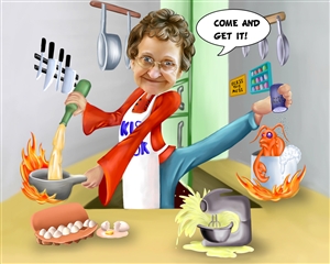 Super Chef Woman Caricature from Photo