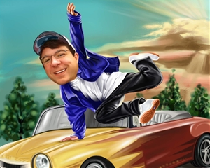 License to Drive Caricature from Photos