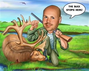 Hunting Man Caricature from Photo
