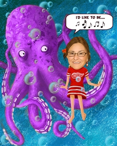 Sitting on the Octopus Caricature from Photo