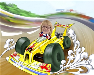Car Racing Caricature from Photo