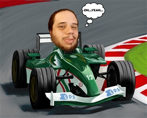 Race Car Driver Caricature from Photo