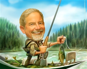 Go Fishing Caricature from Photo