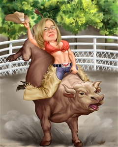 Cowgirl Caricature from Photo