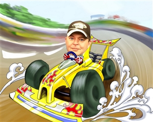 Car Racing Caricature from Photo