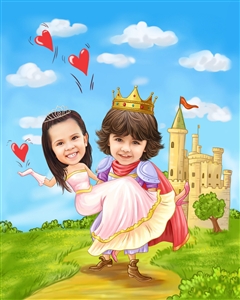 Knight and Princess Romance Caricature from Photos