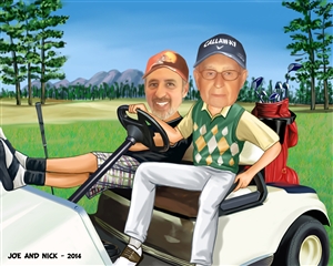 Golf Guys Caricature from photos
