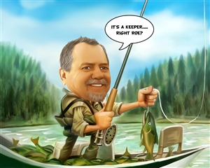 Go Fishing Caricature from Photo