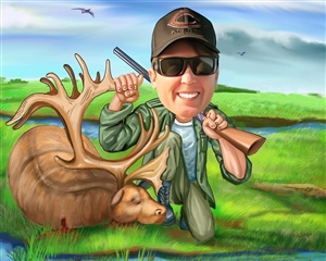 Hunting Man Caricature from Photo