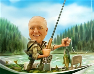 Go Fishing Caricature from Photo