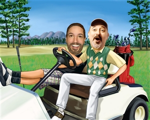 Golf Guys Caricature from photos