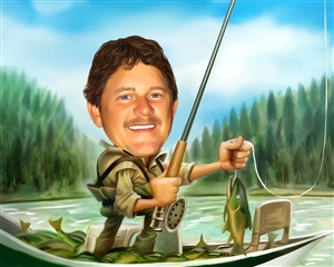 Go Fishing Caricature from Photo