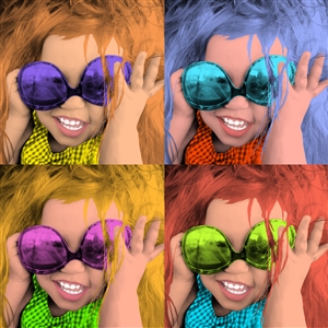 Pop Art 4 Panels Portrait from Photo