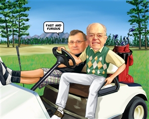 Golf Guys Caricature from photos