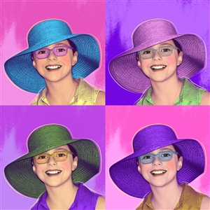 Pop Art 4 Panels Portrait from Photo
