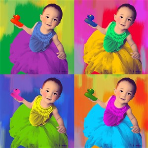 Pop Art 4 Panels Portrait from Photo