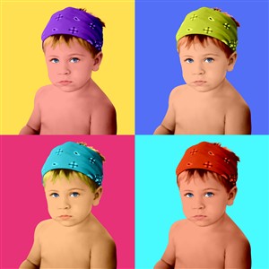 Pop Art 4 Panels Portrait from Photo