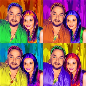 Pop Art 4 Panels Portrait from Photo
