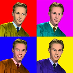 Pop Art 4 Panels Portrait from Photo