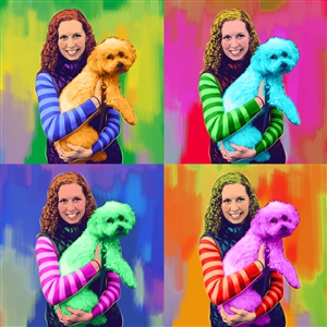 Pop Art 4 Panels Portrait from Photo