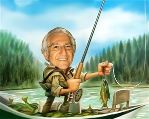 Go Fishing Caricature from Photo