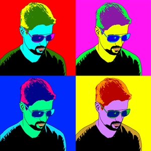 Pop Art 4 Panels Portrait from Photo