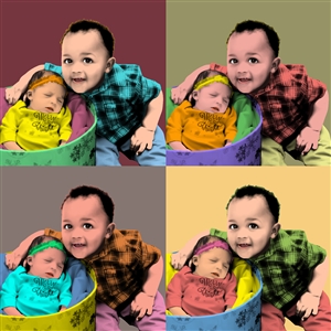 Pop Art 4 Panels Portrait from Photo