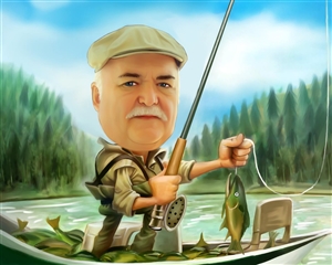 Go Fishing Caricature from Photo