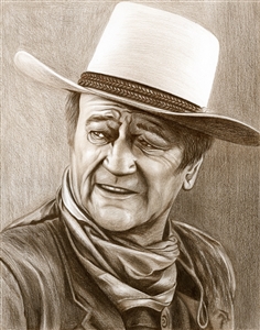 John Wayne Pencil Sketch Print