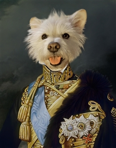 Custom Renaissance Pet Portrait | Royal Dog Portrait as A King | from Photo