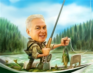 Go Fishing Caricature from Photo