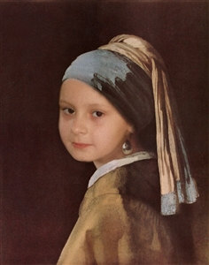 Personalized Renaissance Portrait Girl with a Pearl Earring from Photo