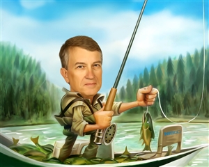 Go Fishing Caricature from Photo