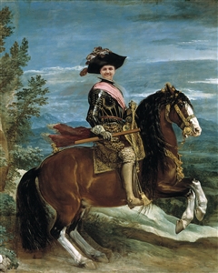 Personalized Renaissance Portrait and Royal Portrait King Philip IV on Horseback from Photo