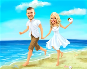 Summer Romance Caricature from Photos