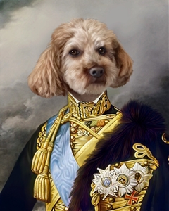 Custom Renaissance Pet Portrait | Royal Dog Portrait as A King | from Photo