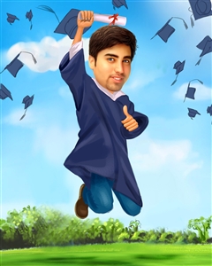 His Graduation II Caricature for Him from Photo