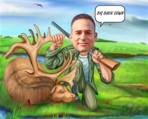 Hunting Man Caricature from Photo